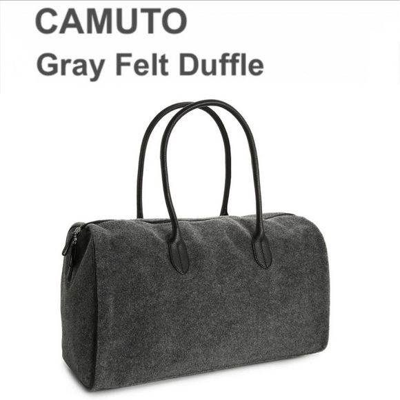 🆕 Travel Duffel Bag Tote GREY Wool Felt - Picture 8 of 16
